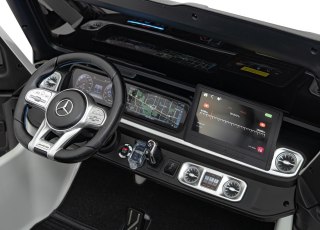 Auto na akumulator Mercedes Benz G63 AMG STRONG 2x280W CICHE SILNIKI 24V Biały + MP4 + POWIĘKSZONY AKUMULATOR 24V20Ah