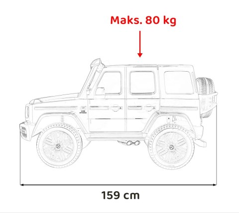 Pojazd Mercedes Benz G63 AMG XXL STRONG MP4 Czarny Lakier