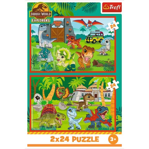 Puzzle - 2x24 - Małe dinozaury - Universal Jurassic World 34437