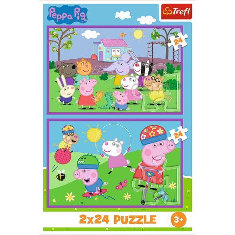Puzzle - 2x24 - Peppa na placu zabaw - Peppa Pig 34435