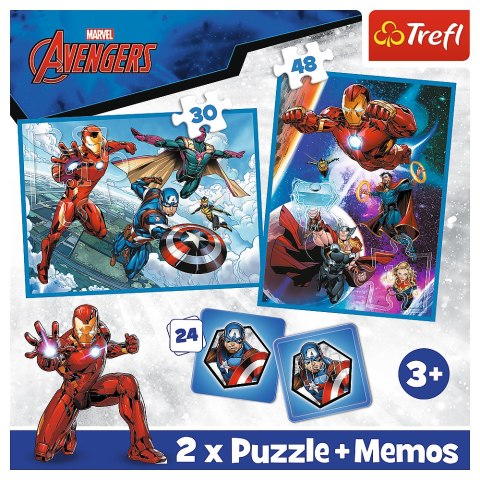 Puzzle - 2w1 + memos - Bohaterowie w akcji / Disney Marvel The Avengers 93333