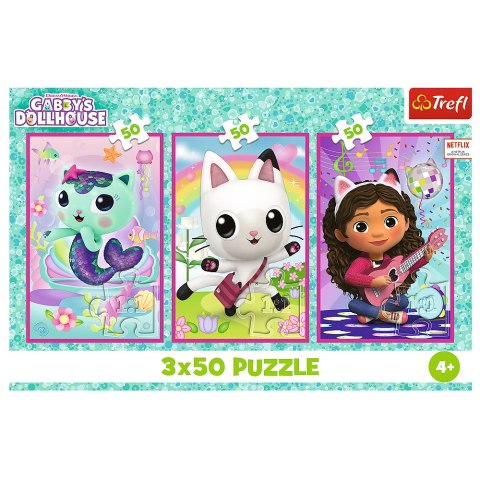 Puzzle - 3x50 - Poznajcie Gabby i kotki - Universal Gabbys Dollhouse 34876