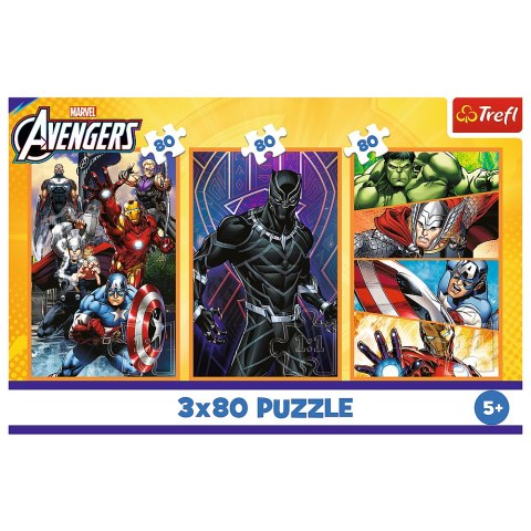 Puzzle - 3x80 - Dni pełne akcji - Disney Marvel The Avengers 34883