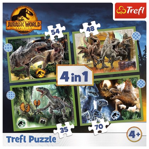 Puzzle - 4w1 - Groźne dinozaury - Universal Jurassic World 34607