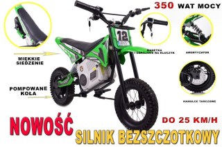 REWELACYJNY MOTOR CROSSOWY SPEED POMPOWANE KOŁA, STALOWA RAMA 36V/A9901