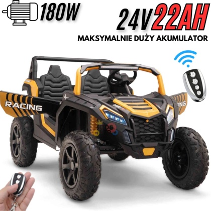 Auto na akumulator Buggy ATV Strong Racing dla 2 dzieci Złoty 24V22Ah+ PILOT AWARYJNY