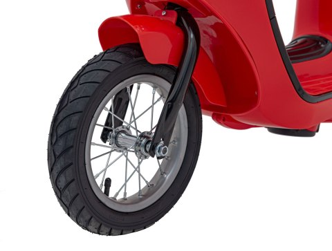 Motorek Skuter na akumulator 24V10Ah o mocy 350W + pompowane koła Retro 23 Czerwony