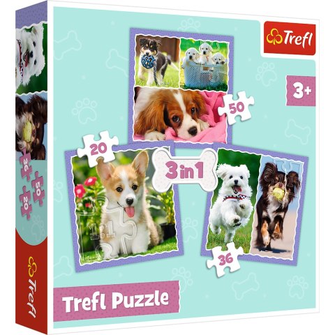 Puzzle - 3w1 - Urocze pieski - Trefl 34854