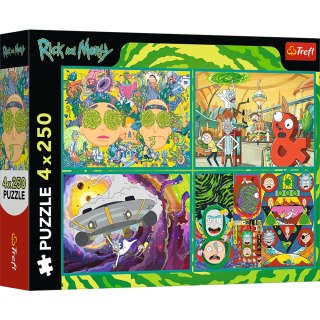 Puzzle - 4x250 - Zakręcony świat Ricka i Morty'ego - Warner Rick and Morty Trefl 13338