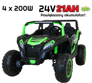 OUTLET Autko na akumulator MEGA Buggy ATV Racing 4x4 Zielony 24V 21Ah