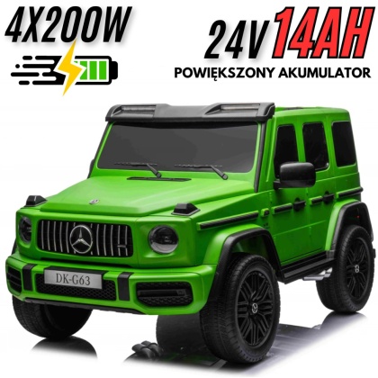 Auto na akumulator Mercedes Benz G63 AMG GIGANT XXL 4x200W 24V Zielony LAKIER MAT