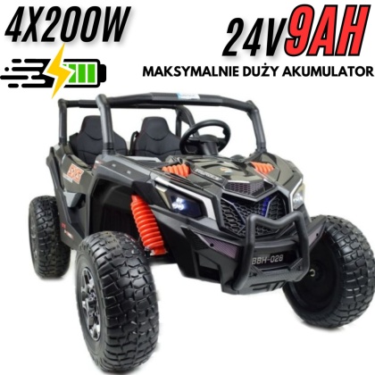 MEGA BUGGY SXS DLA 2 DZIECI 4X200W, SUPER MOC, PRZESUWANE SIEDZENIE, WALIZKA/BBH028