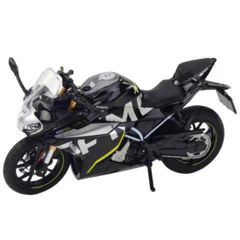 Motocykl Sportowy Metalowy Światła Dźwięki Czarny 250 SR 1:12