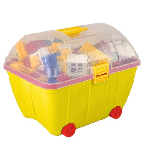 Kuferek Mały z Kolorowymi Klockami K2 180 Elementów Żółty