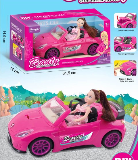 Zestaw Lalka + Auto Beauty