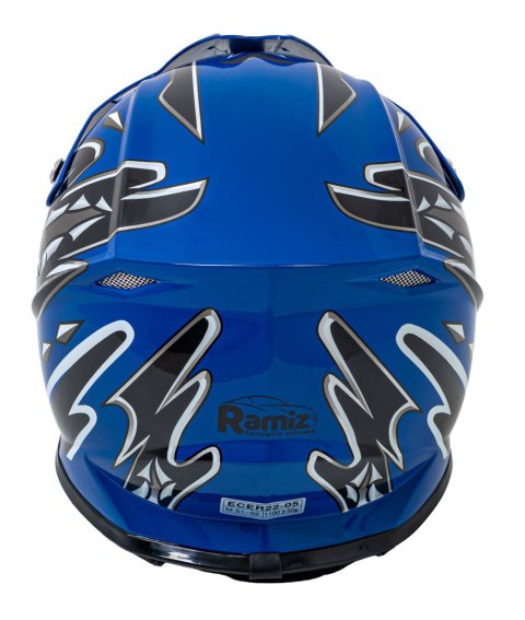 Kask Motocyklowy Enduro Niebieski M