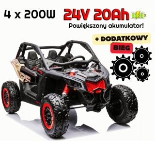 ZESTAW Buggy CAN-AM Maverick + Przyczepa auto na akumulator 4x200W 24V20AH