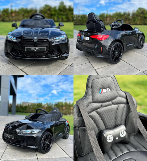 Auto Na Akumulator Bmw M4 Czarne 2x45W + 12V 14Ah POWIĘKSZONY AKUMULATOR