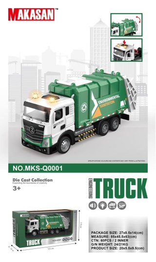 Metalowa Śmieciarka z Funkcją Świateł