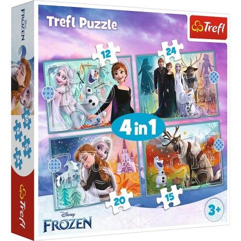 Puzzle - 4w1 (12, 15, 20, 24) - Niezwykły świat Frozen - Trefl 34381
