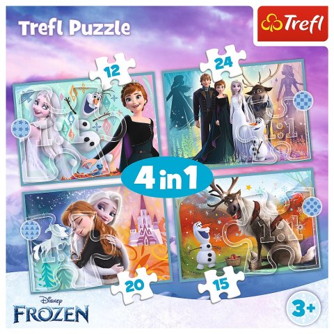 Puzzle - 4w1 (12, 15, 20, 24) - Niezwykły świat Frozen - Trefl 34381