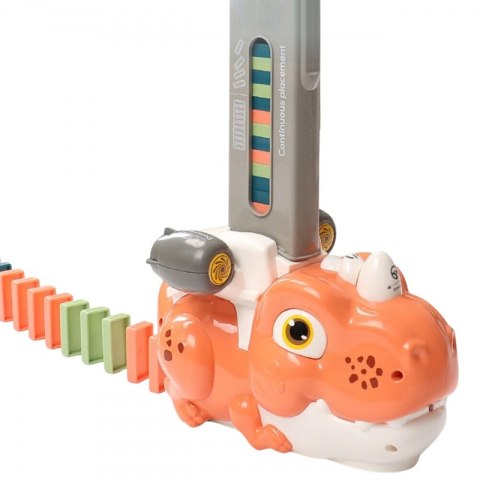 WOOPIE Elektryczna Ciuchcia Lokomotywa do Klocków Domino Dinozaur Pomarańczowy - 3szt.