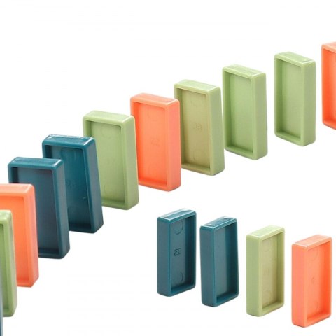 WOOPIE Elektryczna Ciuchcia Lokomotywa do Klocków Domino Dinozaur Pomarańczowy - 8 szt.