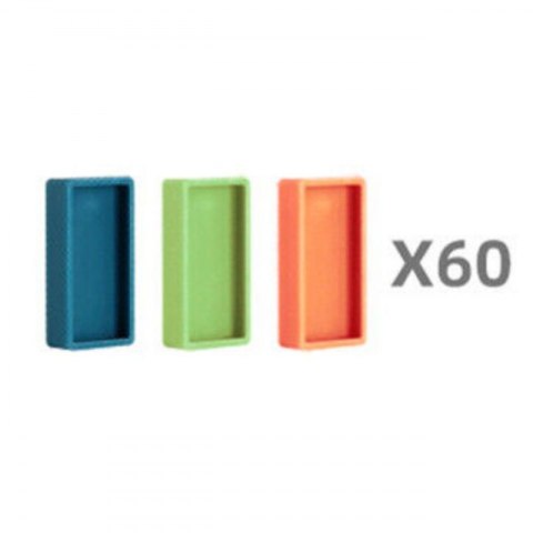 WOOPIE Elektryczna Ciuchcia Lokomotywa do Klocków Domino Dinozaur Pomarańczowy - 8 szt.