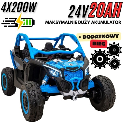 Pojazd Buggy CAN-AM Maverick 3 Turbo RR Niebieski 4x200 24V DK-CA001