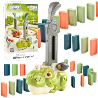 WOOPIE Elektryczna Ciuchcia Lokomotywa do Klocków Domino Dinozaur Zielony - ZESTAW 3 SZT.