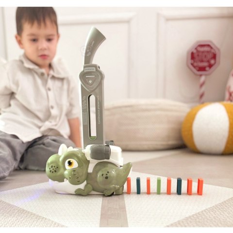 WOOPIE Elektryczna Ciuchcia Lokomotywa do Klocków Domino Dinozaur Zielony - ZESTAW 3 SZT.