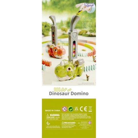 WOOPIE Elektryczna Ciuchcia Lokomotywa do Klocków Domino Dinozaur Zielony - ZESTAW 3 SZT.