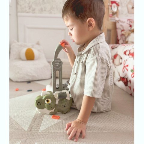 WOOPIE Elektryczna Ciuchcia Lokomotywa do Klocków Domino Dinozaur Zielony - ZESTAW 8 SZT.