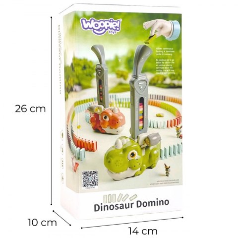 WOOPIE Elektryczna Ciuchcia Lokomotywa do Klocków Domino Dinozaur Zielony - ZESTAW 8 SZT.