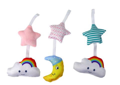 Karuzela Do Łóżeczka Klips Uniwersalny Pluszowe Zawieszki Różowa