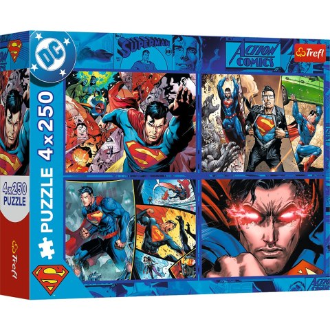Puzzle - 4x250 - Odwaga Supermana - Warner Superman Trefl 13340