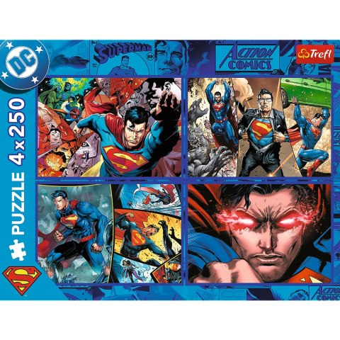 Puzzle - 4x250 - Odwaga Supermana - Warner Superman Trefl 13340