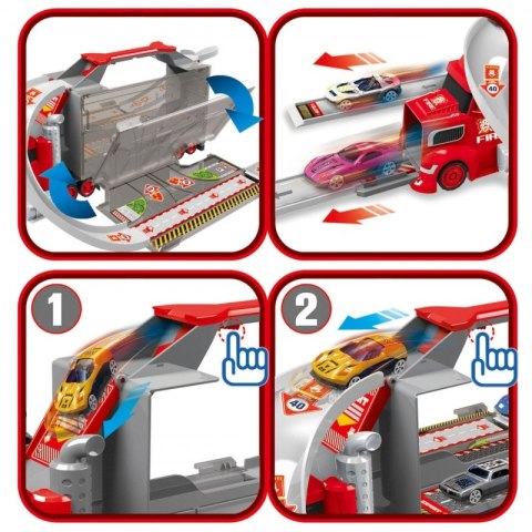 WOOPIE Zestaw Ciężarówka Laweta Garaż Tor Wyścigowy