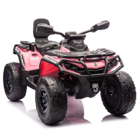 Duży Quad na akumulator Can Am Outlander 4x200W 24V ATV Różowy