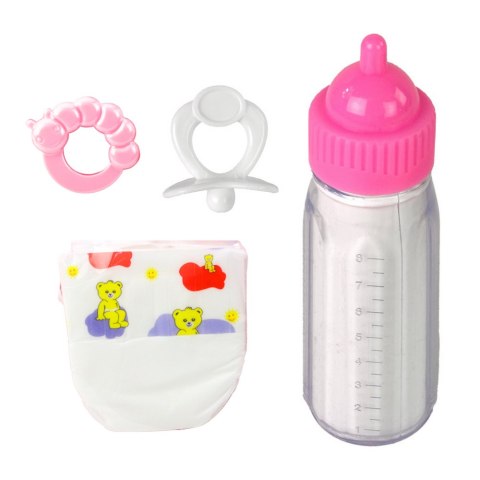 Zestaw Akcesoria Dla Lalek Smoczek Butelka Pielucha Grzechotka