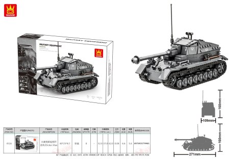 Zestaw Klocków Czołg Szary 632el.