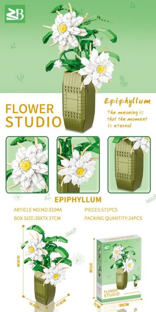 Zestaw Klocków Kwiaty Białe 571el.