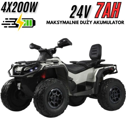 Duży Quad Can Am Outlander ATV 4x200W 24V7Ah Szary