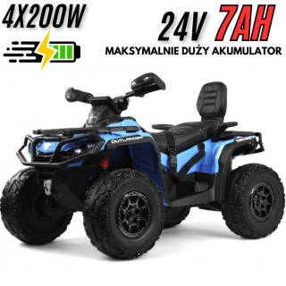 Duży Quad na akumulator Can Am Outlander 4x200W 24V ATV Niebieski