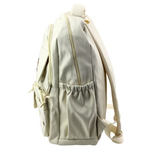Plecak Miejski Szkolny Kapibara Brelok Przypinki Beżowy Kremowy 25L 42cm