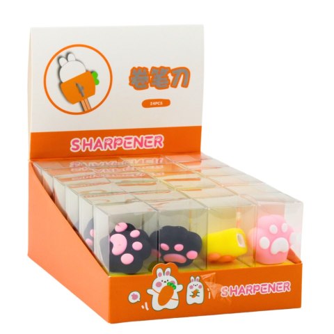 Strugaczka Temperówka Kocia Łapka Różowa Czarna Żółta 8cm