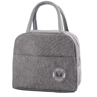 Torba Termiczna Izolacyjna Śniadaniowa Lunch Bag Szara 23cm