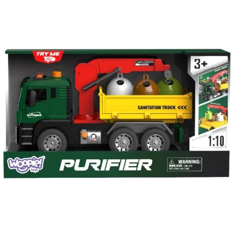 WOOPIE Ciężarówka Śmieciarka z Dźwigiem Segregacja Śmieci - skala 1:10