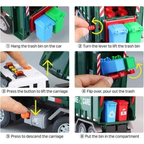 WOOPIE Śmieciarka Ciężarówka Segregacja Śmieci - skala 1:10