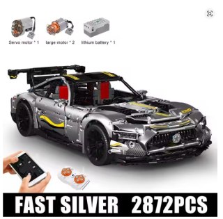 Zestaw Klocków Auto Sportowe Szare 2872el.